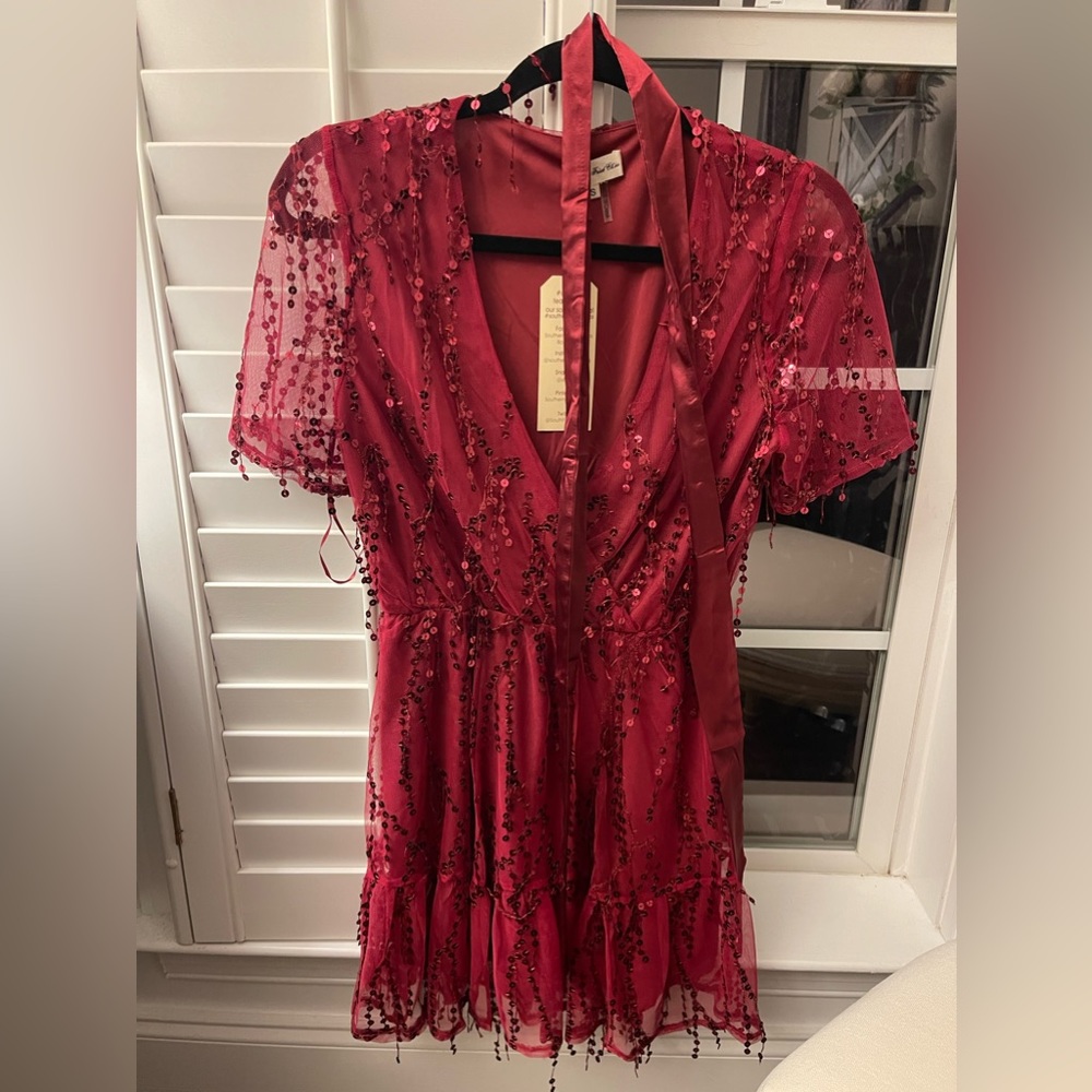 Red, mini dress new with tags. size small